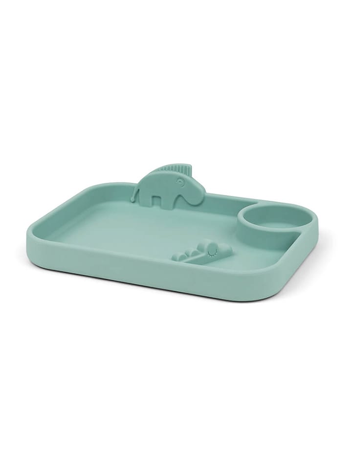 done by deer Talerz "Deer friends" w kolorze błękitnym do nauki jedzenia - 21,5 x 16 cm rozmiar: onesize