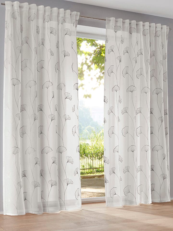 heine home Zasłona dekoracyjna w kolorze białym rozmiar: 245x135 cm