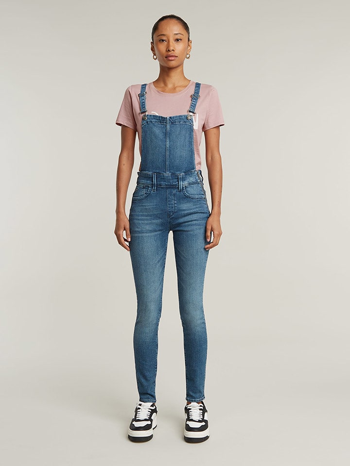 G-Star Ogrodniczki dżinsowe w kolorze niebieskim rozmiar: W30