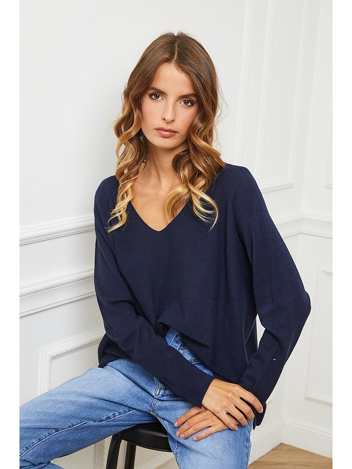 So Cachemire Sweter "Epural" w kolorze granatowym rozmiar: M