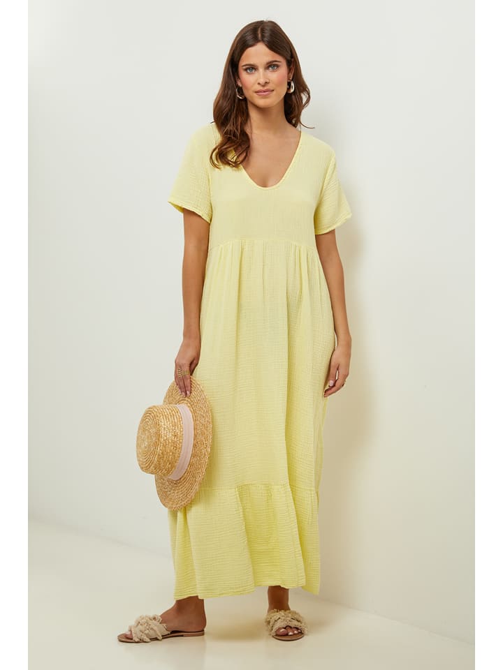 Lin Passion Lniana sukienka w kolorze żółtym rozmiar: 36/38