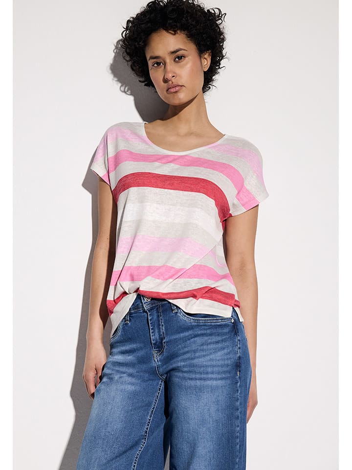 Street One Koszulka w kolorze biało-czerwono-różowym rozmiar: 40