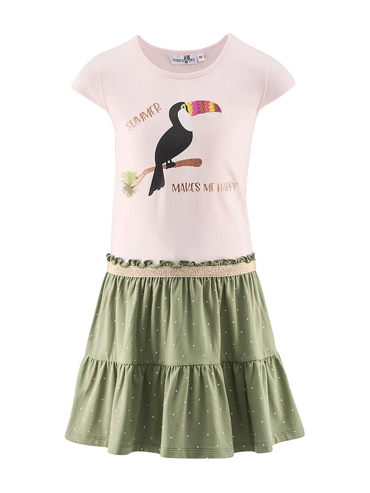 happy girls by Eisend Sukienka w kolorze jasnoróżowo-zielonym rozmiar: 92