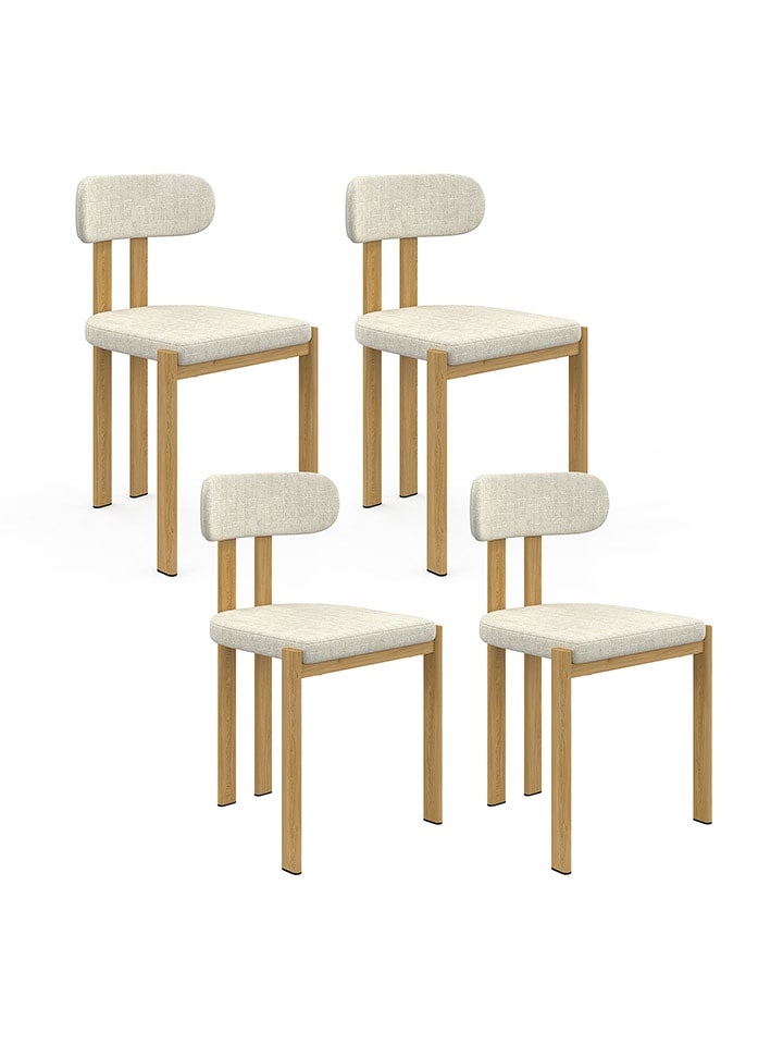 IDOMYA Factory Krzesła (4 szt.) "Elsa" w kolorze beżowym do jadalni - 45 x 77 x 42,5 cm rozmiar: onesize