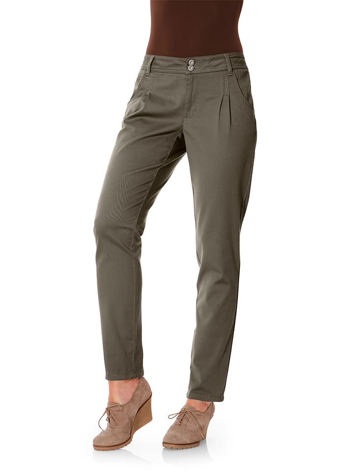 Heine Spodnie chino w kolorze khaki rozmiar: 50