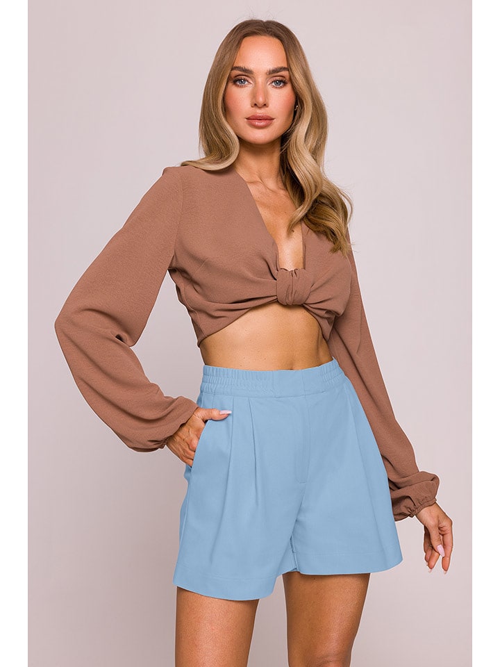 made of emotion Bluzka w kolorze jasnobrązowym rozmiar: M