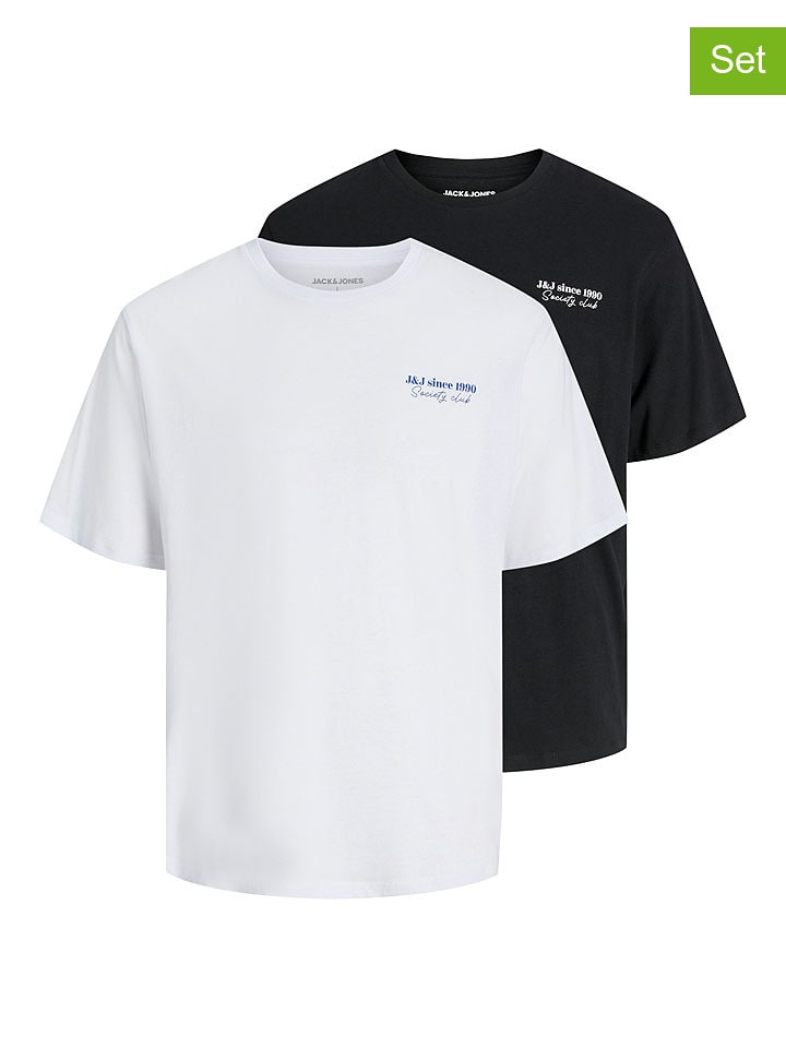 Jack & Jones Koszulki (2 szt.) w kolorze białym i czarnym rozmiar: XL