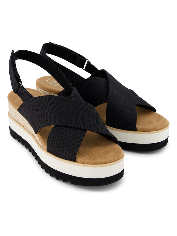TOMS Sandały w kolorze czarnym na koturnie rozmiar: 38