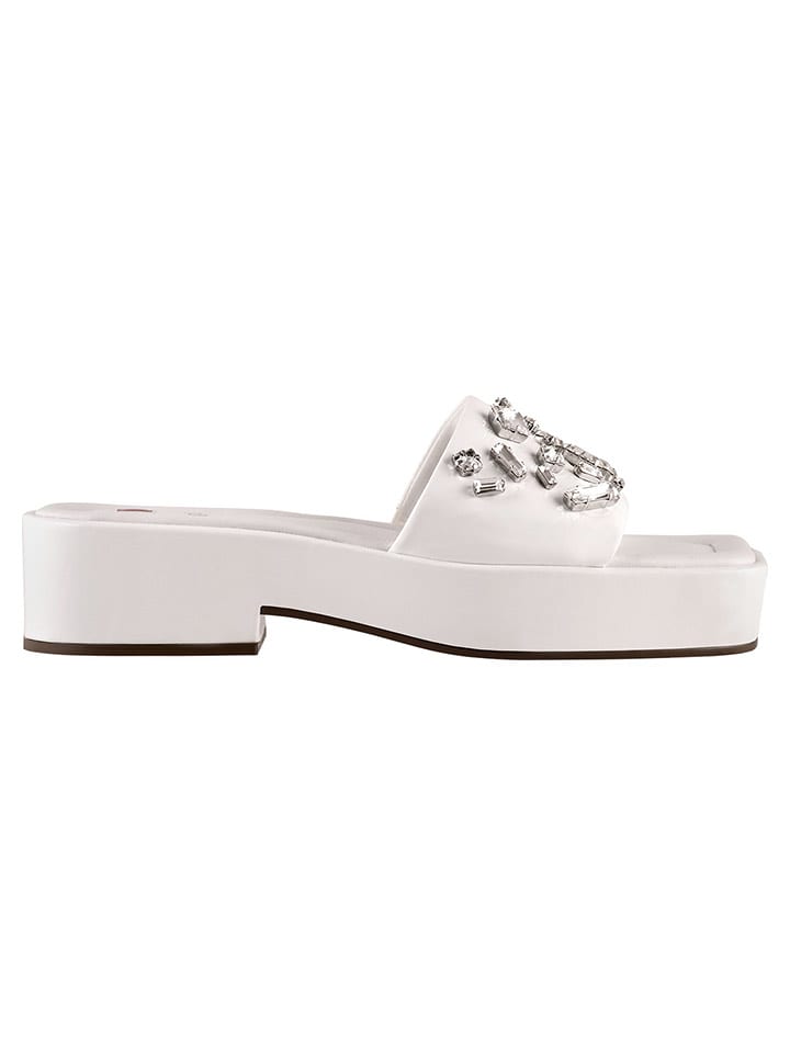 Högl Skórzane klapki "Teresa" w kolorze białym rozmiar: 39