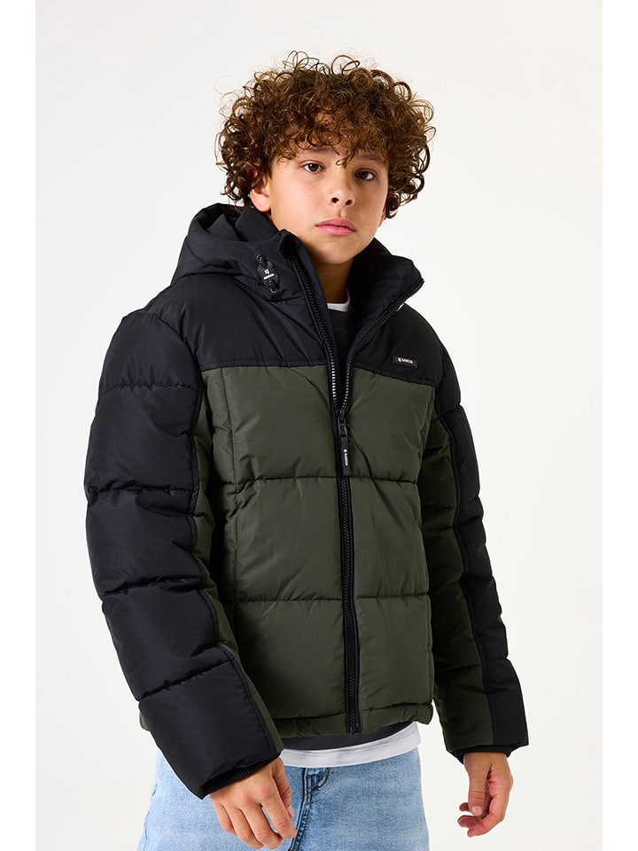 Garcia Kurtka pikowana w kolorze czarno-oliwkowym rozmiar: 176