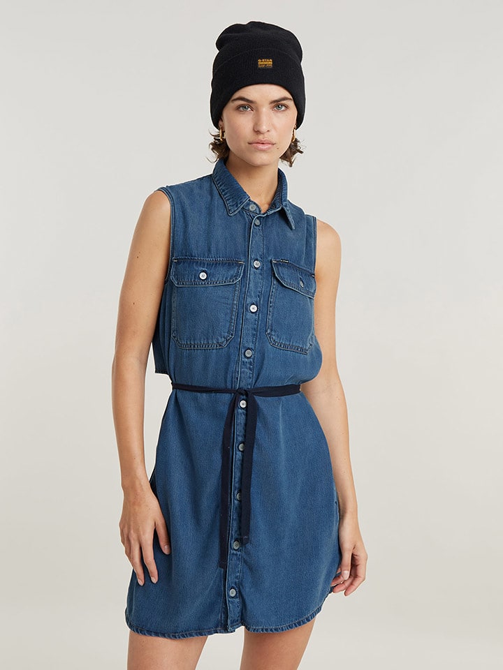 G-Star Sukienka dżinsowa w kolorze niebieskim rozmiar: S