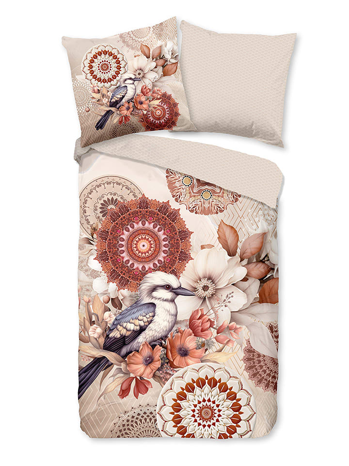 Hip Komplet pościeli flanelowej "Luigio" w kolorze beżowym rozmiar: 140x220 cm