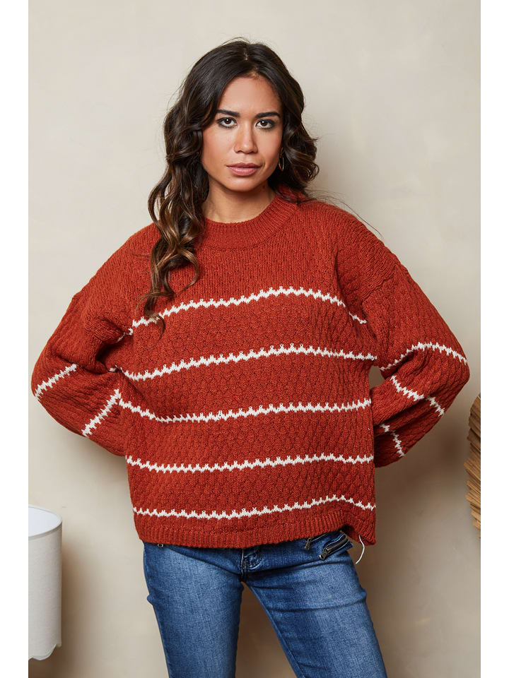 Joséfine Sweter "Klaudia" w kolorze rdzawoczerwonym rozmiar: S