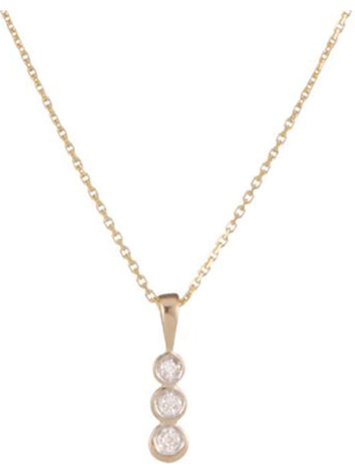 DIAMANTA Złota zawieszka "Mini trilogy" z diamentami rozmiar: onesize