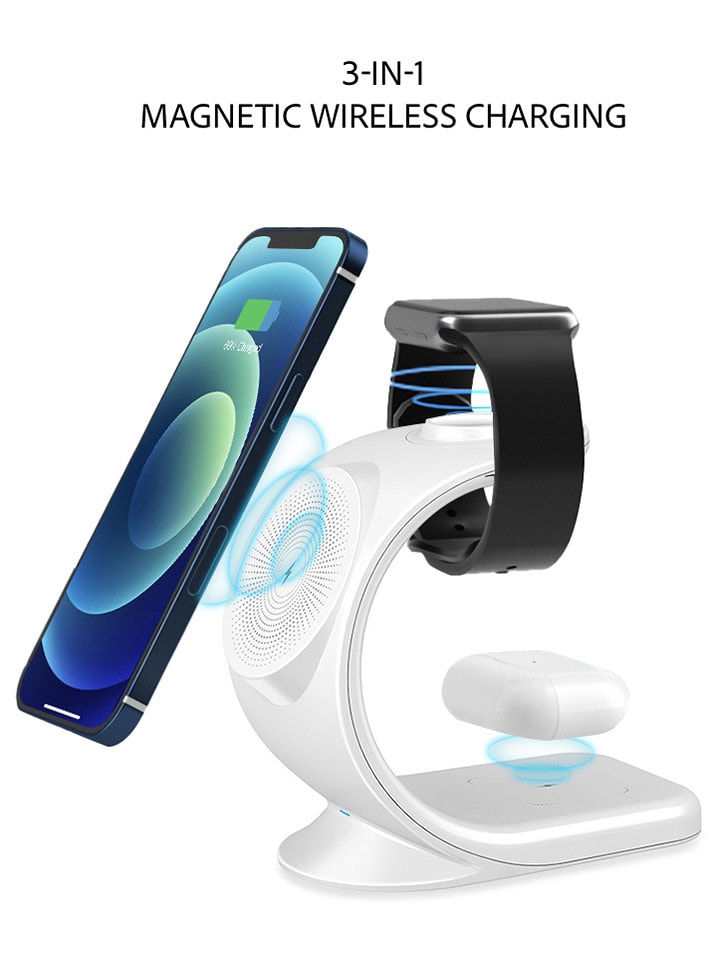 SmartCase Bezprzewodowa stacja ładująca 3w1 w kolorze białym rozmiar: onesize