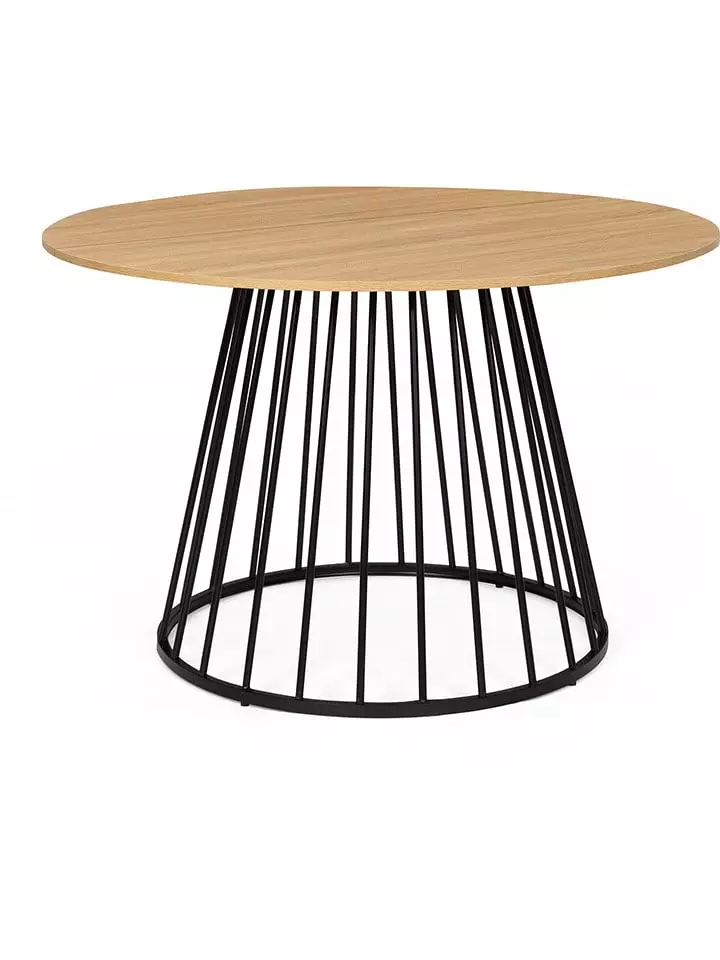 IDOMYA Essentials Stół "Adelle" w kolorze jasnobrązowo-czarnym do jadalni - wys. 75 x Ø 110 cm rozmiar: onesize