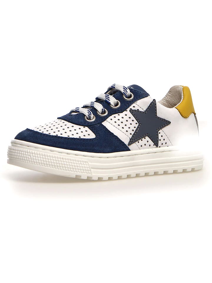 Naturino Skórzane sneakersy "Hess" w kolorze białym rozmiar: 38