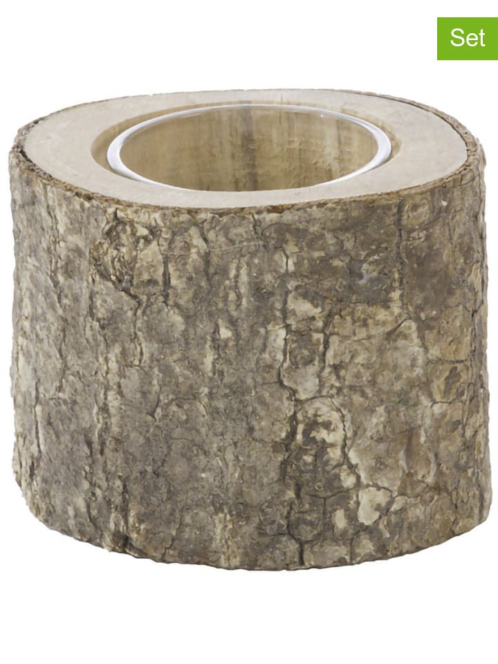 CHAKS Świeczniki (6 szt.) w kolorze brązowym - wys. 6 x Ø 6 cm rozmiar: onesize