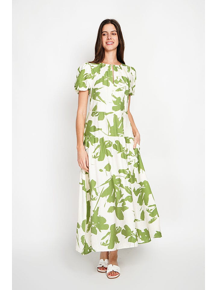 William de Faye Sukienka w kolorze biało-zielonym rozmiar: 38