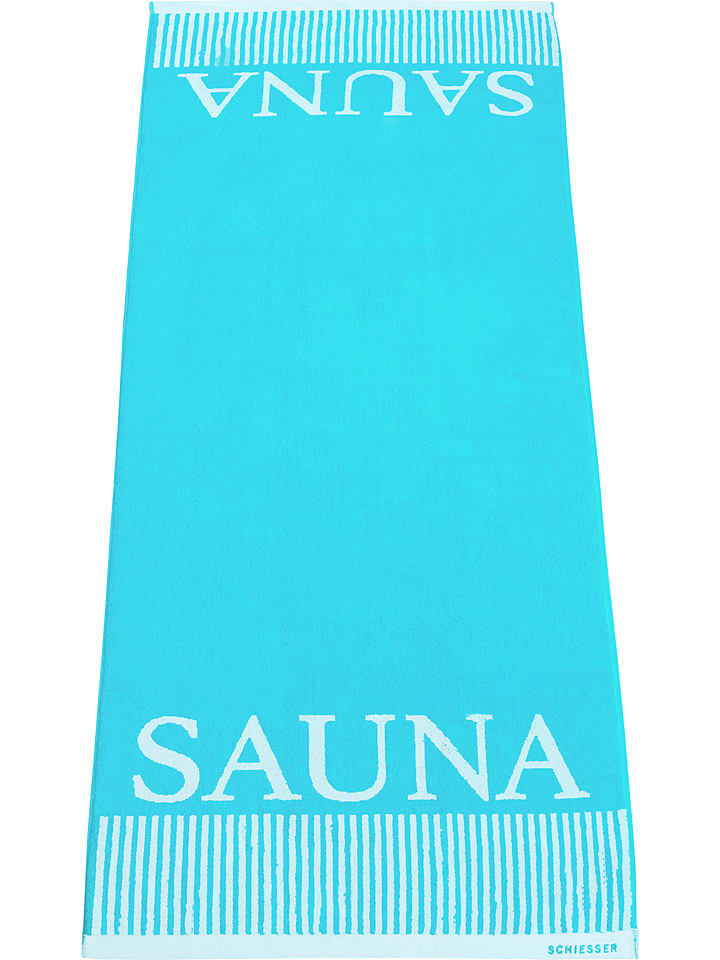 Schiesser Ręcznik "Rom" w kolorze turkusowym do sauny rozmiar: 75x200 cm