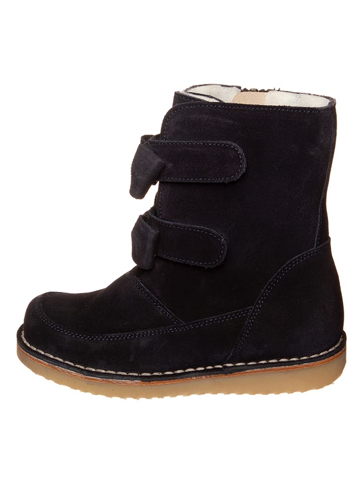 kmins Skórzane botki zimowe w kolorze granatowym rozmiar: 30