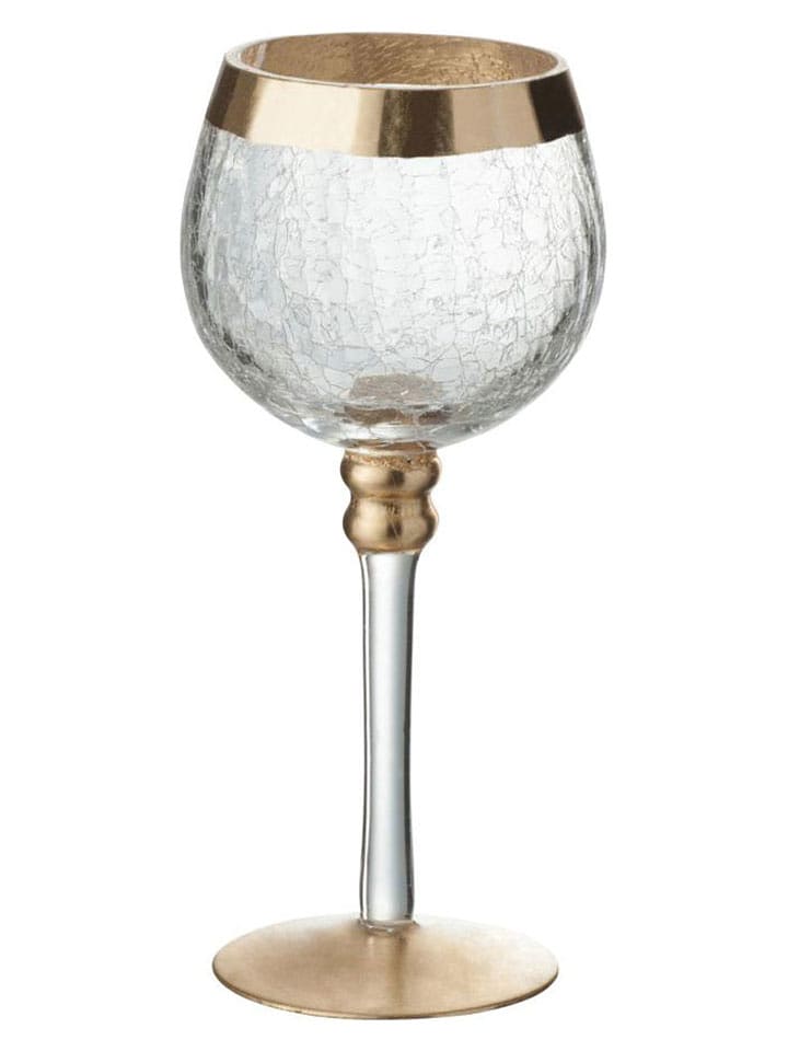 J Line Świecznik w kolorze złotym - wys. 20 x Ø 9,5 cm rozmiar: onesize