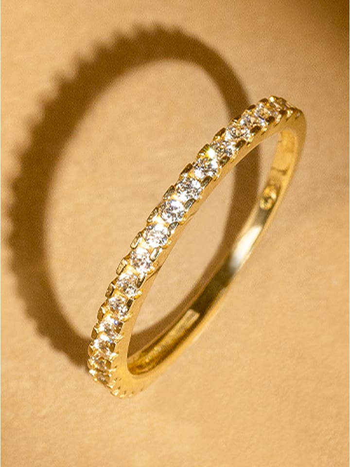 OR ÉCLAT Złoty pierścionek "Délicatesse" z cyrkoniami rozmiar: 54