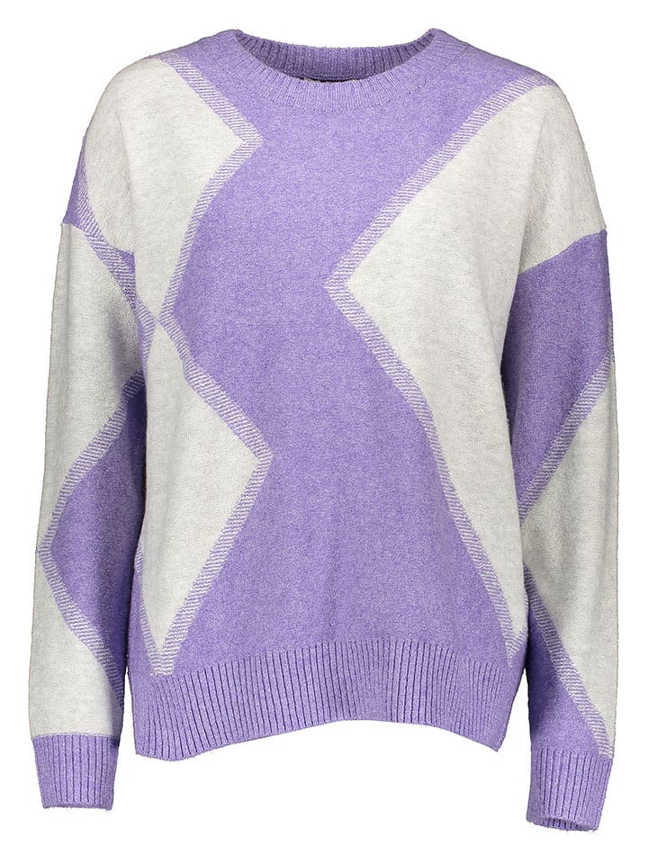 Cecil Sweter w kolorze fioletowo-kremowym rozmiar: S