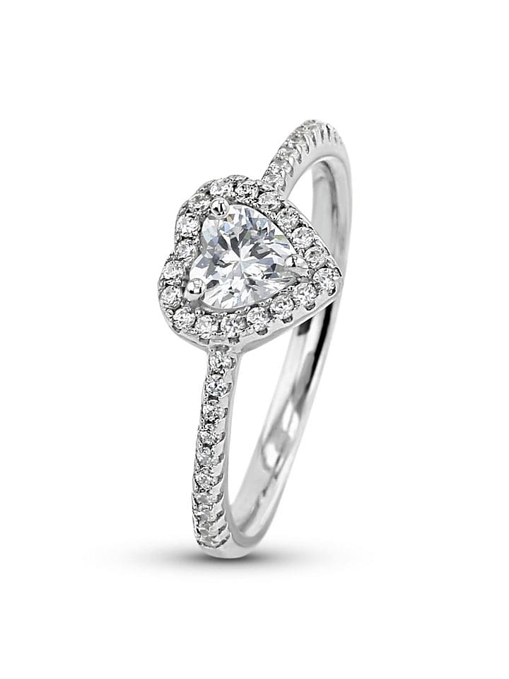 CHARM'S Srebrny pierścionek z cyrkoniami rozmiar: 54