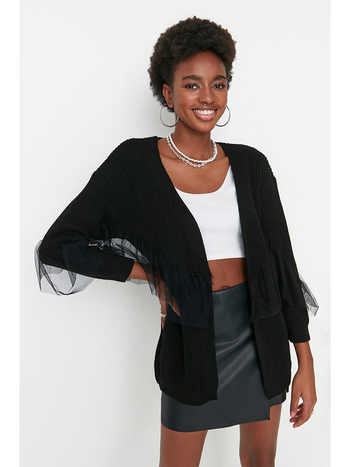 trendyol Kardigan w kolorze czarnym rozmiar: S