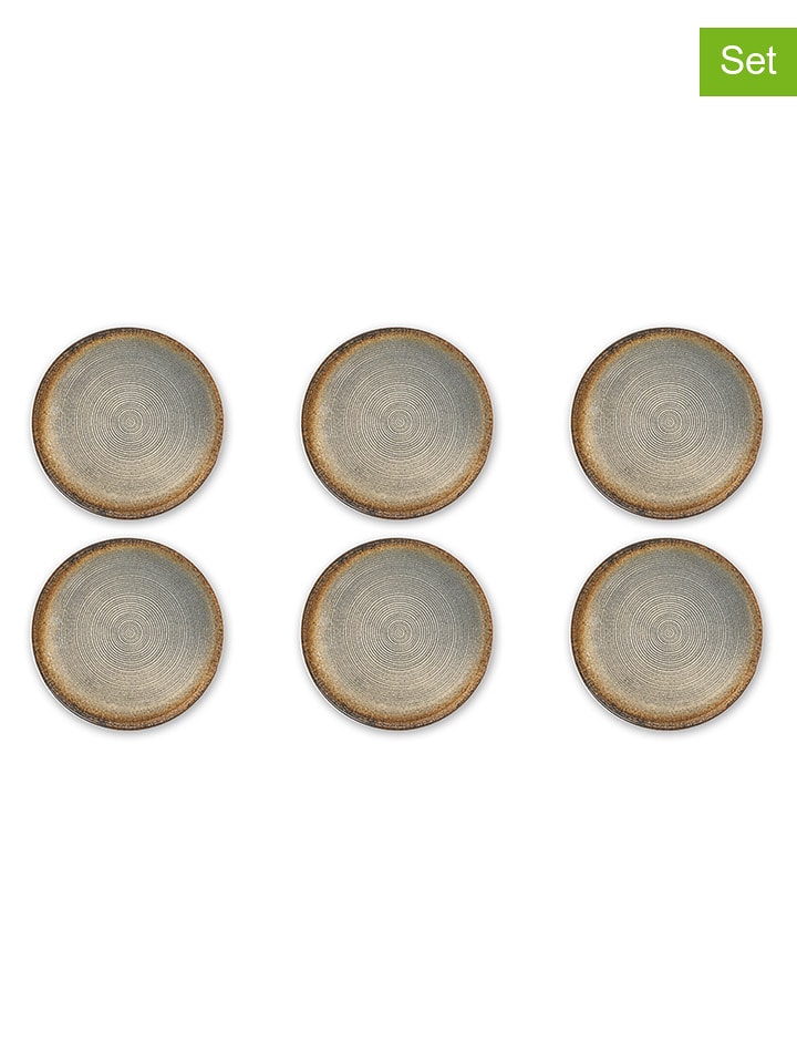 Trendy Kitchen by EXCÉLSA Talerze głębokie (6 szt.) "Demetra" w kolorze biało-beżowym - Ø 33 cm rozmiar: onesize