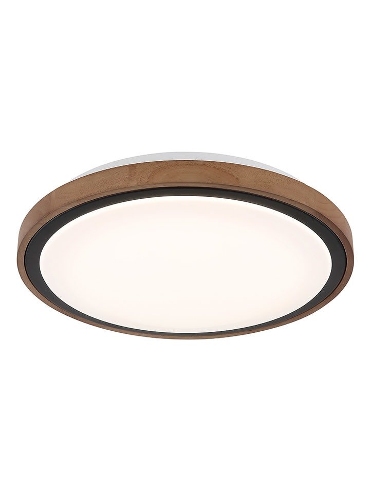 Globo lighting Lampa sufitowa LED "Bruno" w kolorze jasnobrązowo-białym - wys. 9,5 x Ø 36 cm rozmiar: onesize