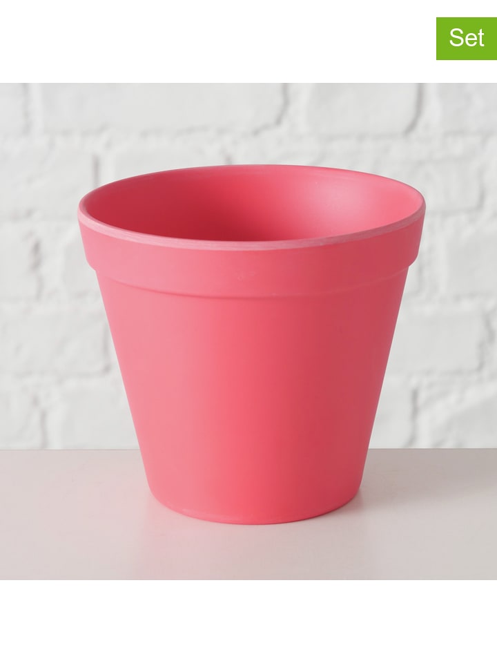 Boltze Osłonki (2 szt.) w kolorze różowym na doniczkę - wys. 9,5 x Ø 11 cm rozmiar: onesize