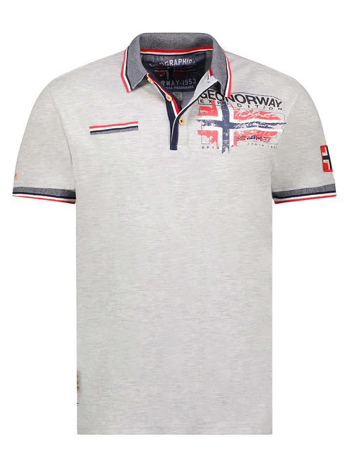 Geographical Norway Koszulka polo "Krusty" w kolorze szarym rozmiar: S