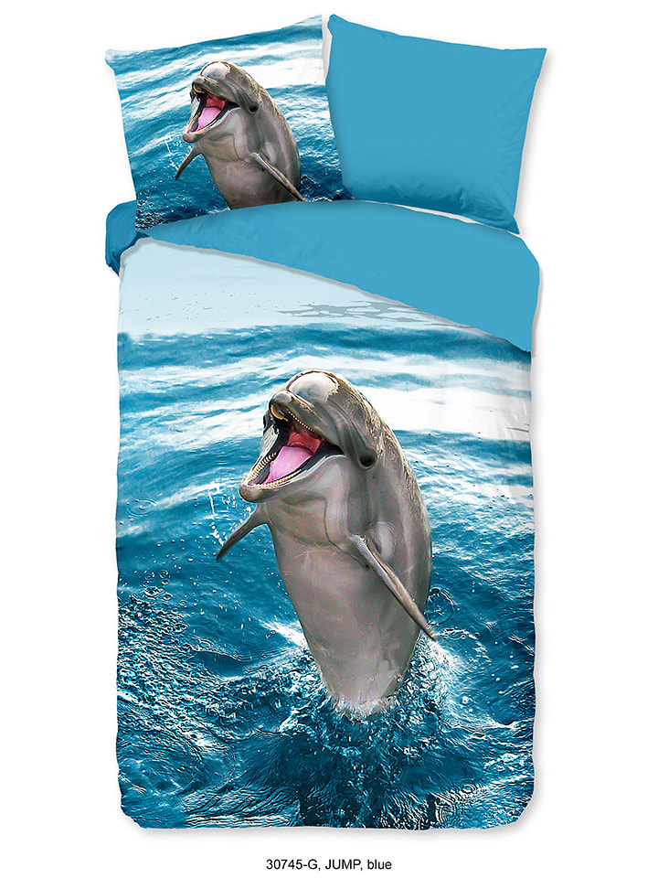 Good Morning Komplet pościeli "Jump" w kolorze błękitnym rozmiar: 135x200 cm