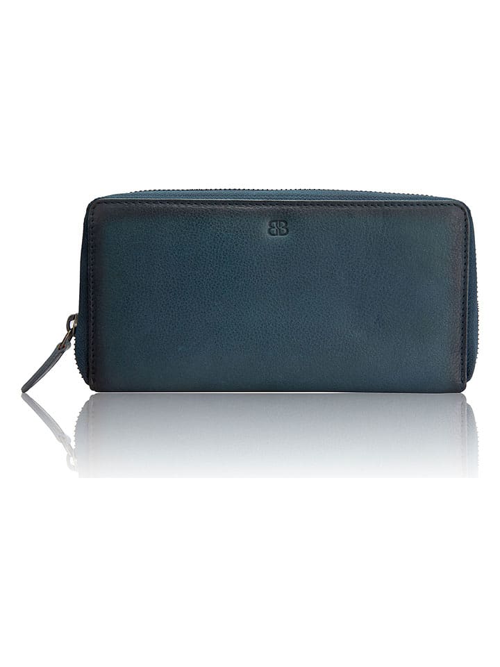 Bellicci Skórzany portfel "Kenzie" w kolorze granatowym - 20 x 10,5 x 2,5 cm rozmiar: onesize