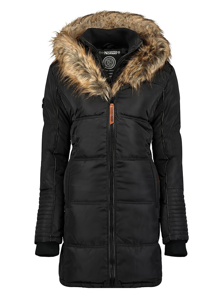 Geographical Norway Płaszcz pikowany "Beautiful" w kolorze czarnym rozmiar: XL