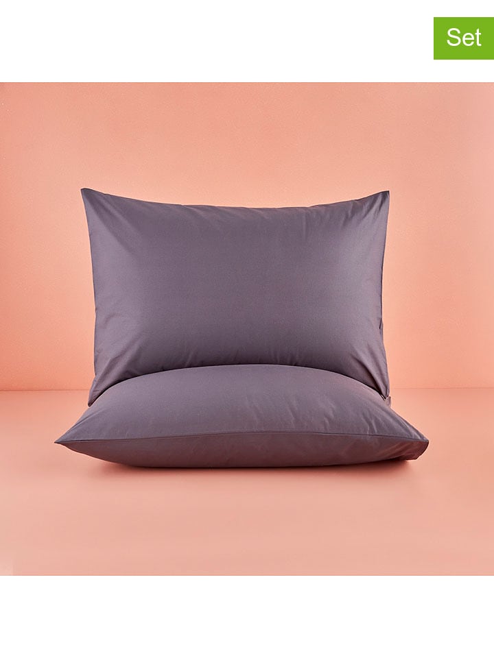 BELLA MAISON Poszewki (2 szt.) "Basic" w kolorze fioletowym na poduszkę rozmiar: 50x70 cm