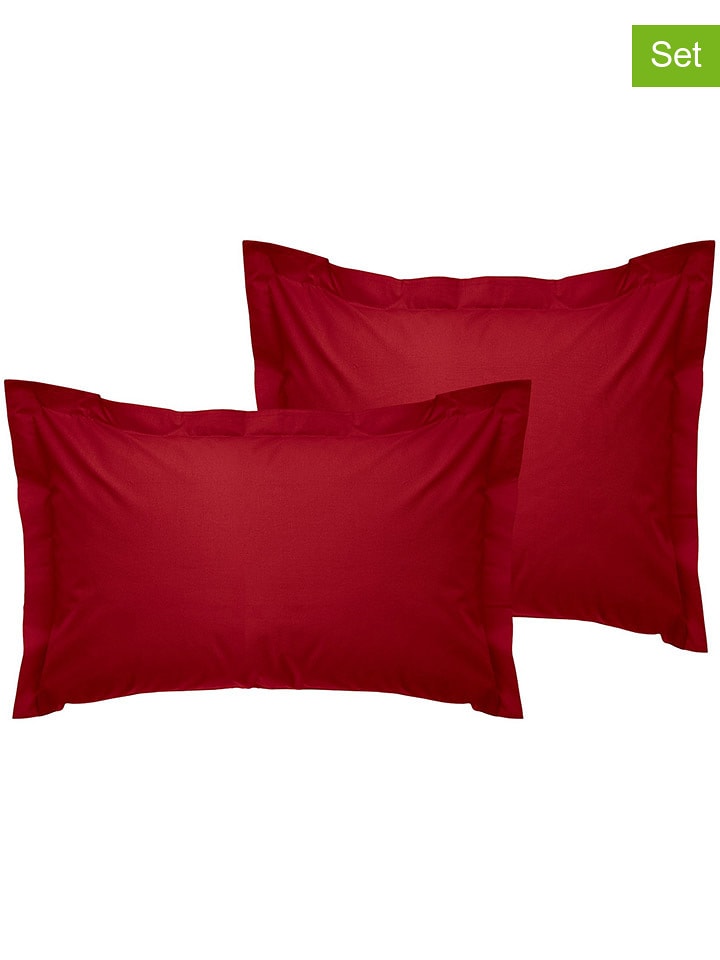 Colourful Cotton Poszewki renforcè (2 szt.) w kolorze bordowym na poduszkę rozmiar: 80x80 cm