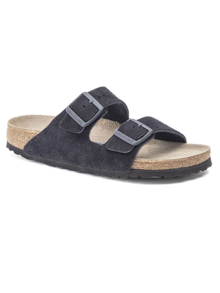 Birkenstock Skórzane klapki "Arizona" w kolorze granatowym rozmiar: 41