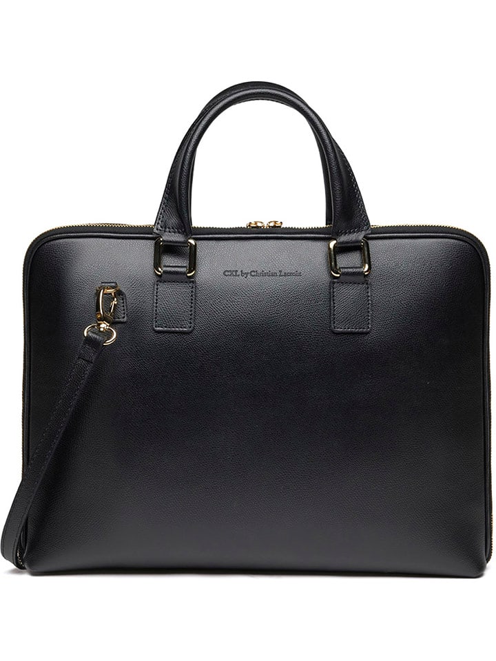 CXL by Christian Lacroix Skórzana aktówka "Louvre" w kolorze czarnym - 38 x 28,5 x 5,5 cm rozmiar: onesize