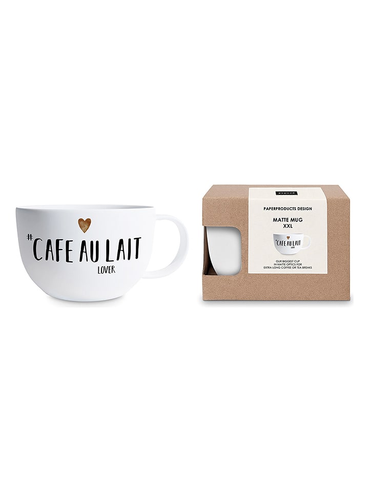 ppd Kubek jumbo "Cafe au lait" w kolorze białym - 550 ml rozmiar: onesize