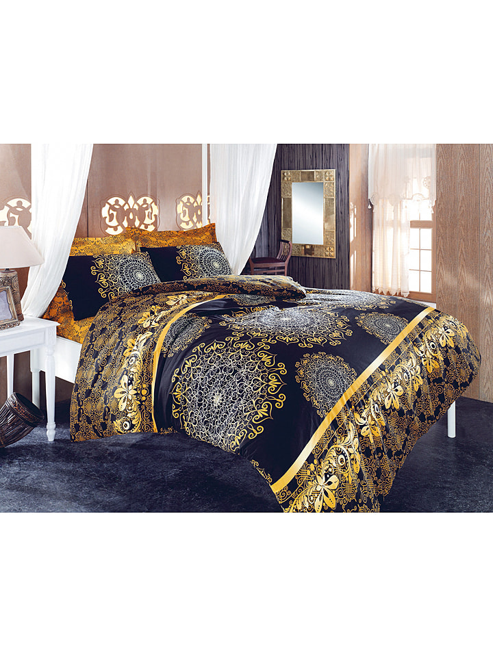 Elizabed Komplet pościeli "Osman" w kolorze czarno-żółtym rozmiar: 140x200 cm