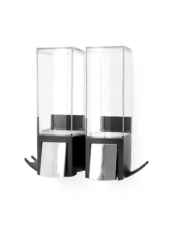 Compactor Dozowniki mydła w kolorze srebrno-czarnym na ścianę - 20 x 20,5 x 8 cm rozmiar: onesize