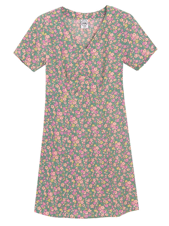 COOL CLUB Sukienka w kolorze ciemnozielono-jasnoróżowym rozmiar: 152