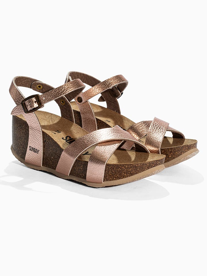 Sunbay Sandały "Pivoine" w kolorze różowozłotym na koturnie rozmiar: 37