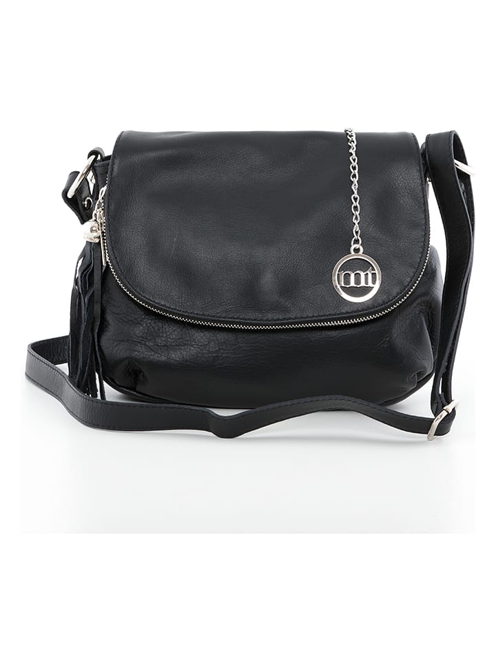 Mia Tomazzi Skórzana torebka "Bausan" w kolorze czarnym - 27 x 20 x 5 cm rozmiar: onesize