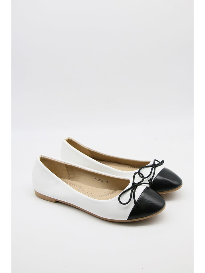 Bellucci Baleriny w kolorze biało-czarnym rozmiar: 40