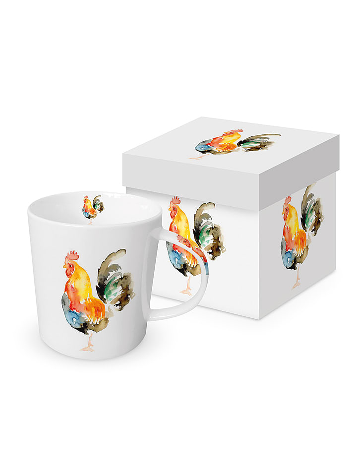 ppd Kubek jumbo "Samuel" w kolorze biało-żółtym - 350 ml rozmiar: onesize