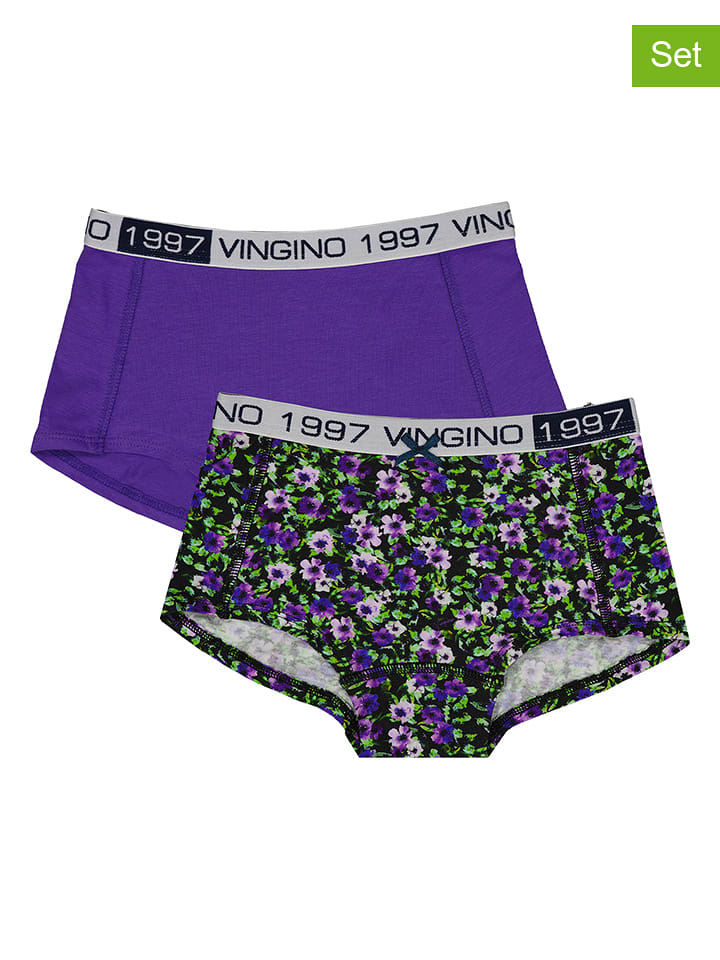 Vingino Pełne majtki (2 pary) w kolorze fioletowym ze wzorem rozmiar: 110/116